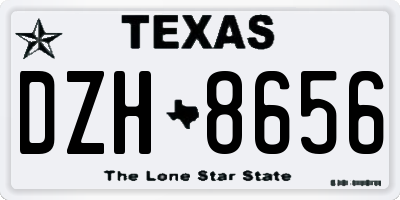 TX license plate DZH8656