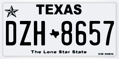 TX license plate DZH8657