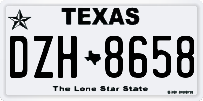 TX license plate DZH8658