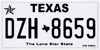 TX license plate DZH8659