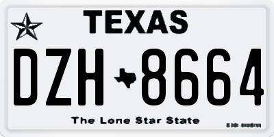 TX license plate DZH8664