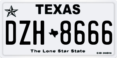 TX license plate DZH8666