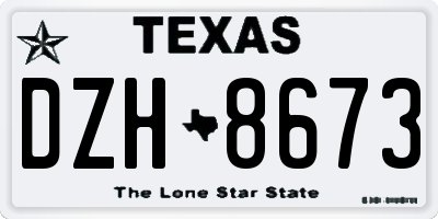 TX license plate DZH8673