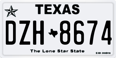 TX license plate DZH8674