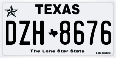 TX license plate DZH8676