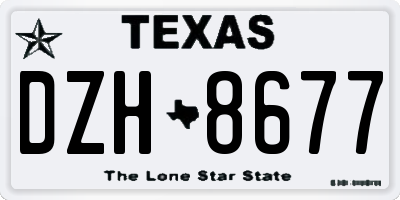 TX license plate DZH8677