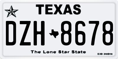 TX license plate DZH8678