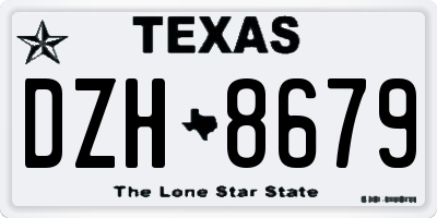 TX license plate DZH8679