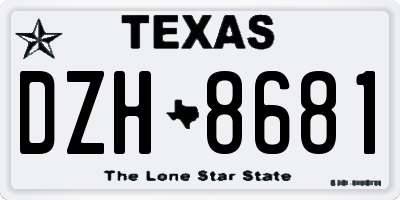 TX license plate DZH8681