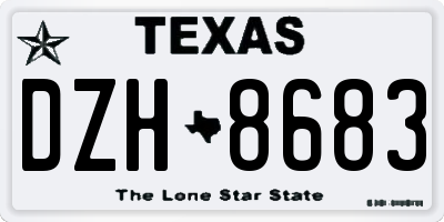 TX license plate DZH8683