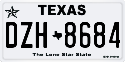 TX license plate DZH8684