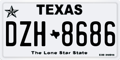 TX license plate DZH8686