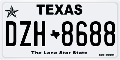 TX license plate DZH8688