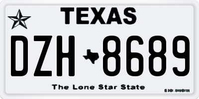 TX license plate DZH8689