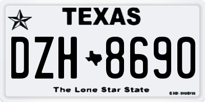 TX license plate DZH8690