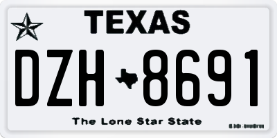 TX license plate DZH8691
