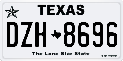 TX license plate DZH8696