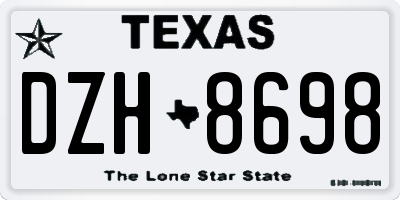 TX license plate DZH8698