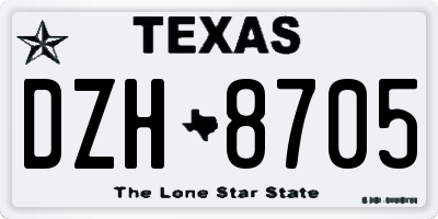 TX license plate DZH8705