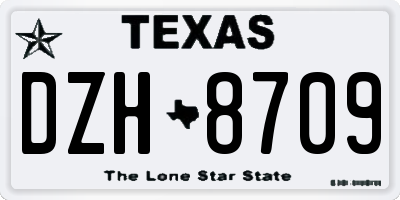 TX license plate DZH8709