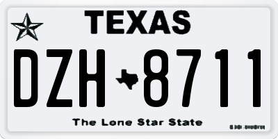 TX license plate DZH8711
