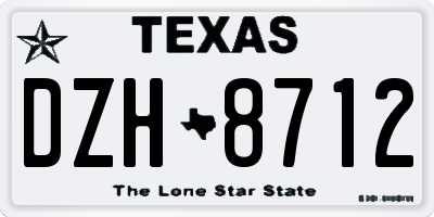 TX license plate DZH8712