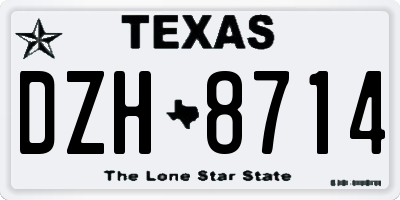 TX license plate DZH8714