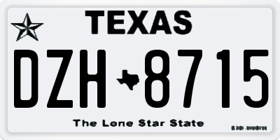 TX license plate DZH8715