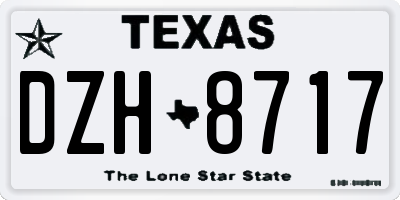 TX license plate DZH8717