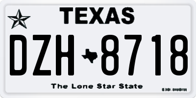 TX license plate DZH8718