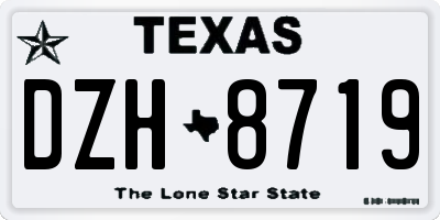 TX license plate DZH8719