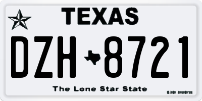 TX license plate DZH8721
