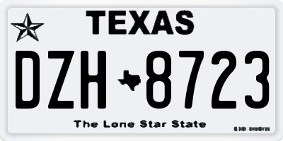 TX license plate DZH8723
