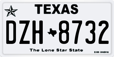 TX license plate DZH8732