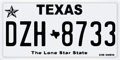 TX license plate DZH8733