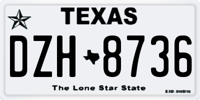 TX license plate DZH8736