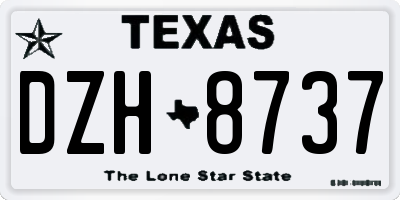TX license plate DZH8737