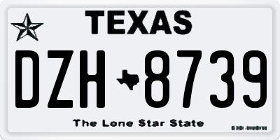 TX license plate DZH8739