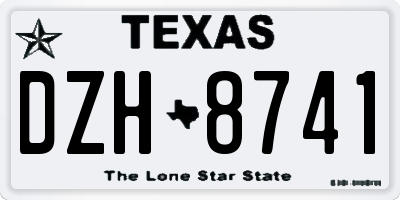 TX license plate DZH8741