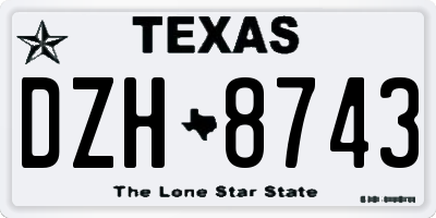TX license plate DZH8743