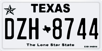 TX license plate DZH8744