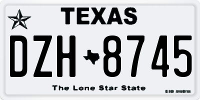 TX license plate DZH8745