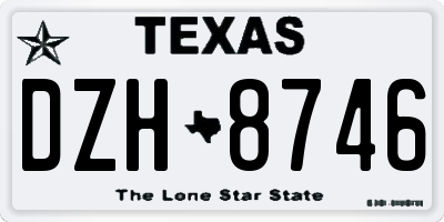 TX license plate DZH8746