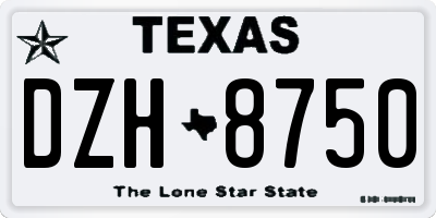 TX license plate DZH8750