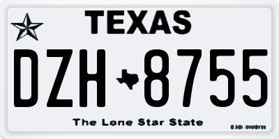 TX license plate DZH8755