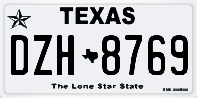 TX license plate DZH8769