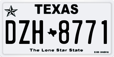 TX license plate DZH8771