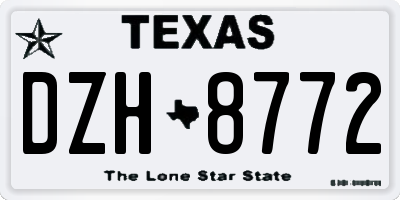 TX license plate DZH8772
