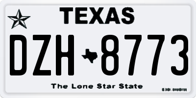 TX license plate DZH8773