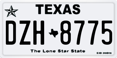 TX license plate DZH8775